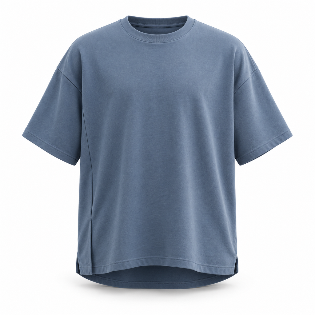 LineShift Side-Pleat Tee - Slate Blue