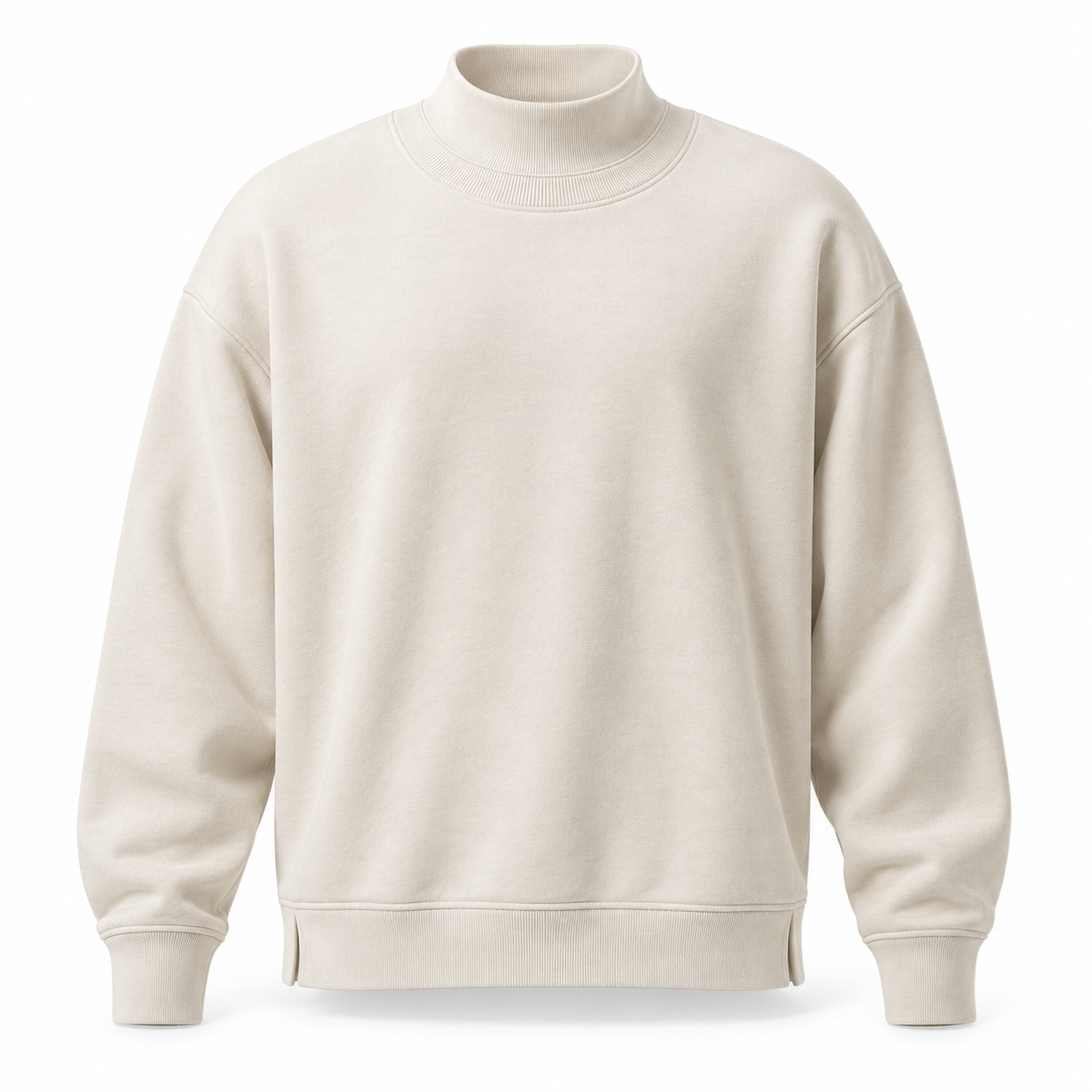 HaloRib Mock-Neck Sweatshirt - Bone