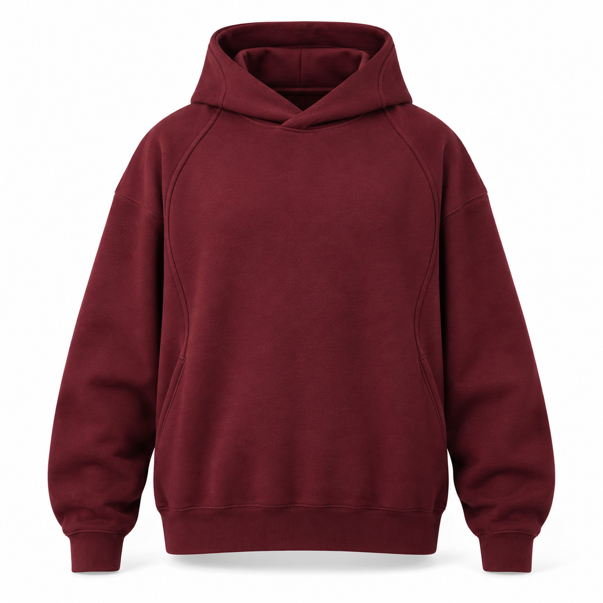 LoopLine Relaxed Hoodie - Burgundy