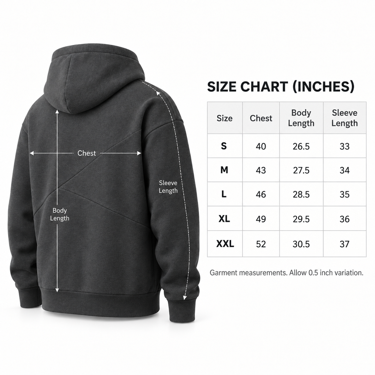 AxisFold Double-Panel Hoodie - Charcoal