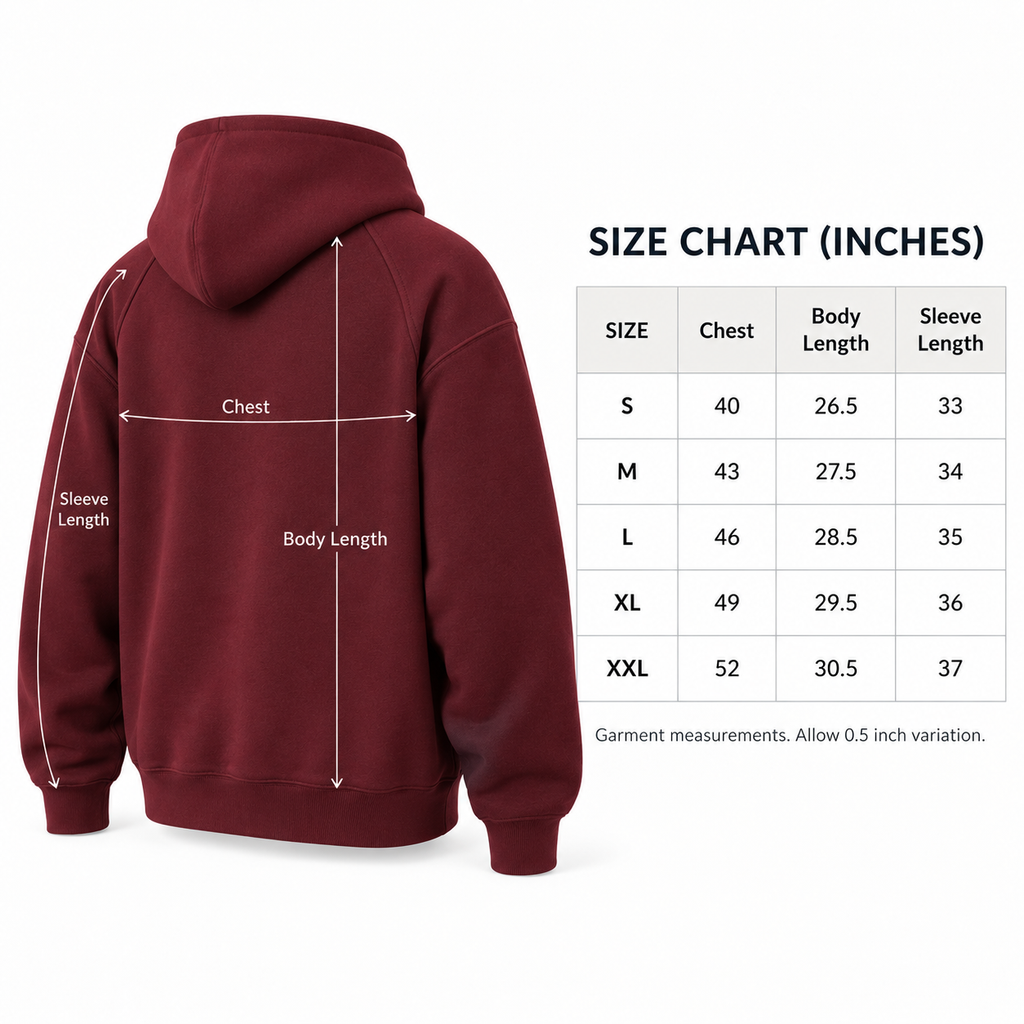 LoopLine Relaxed Hoodie - Burgundy