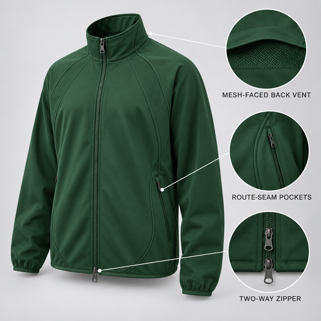 FlexRoute Track Jacket - Forest Green