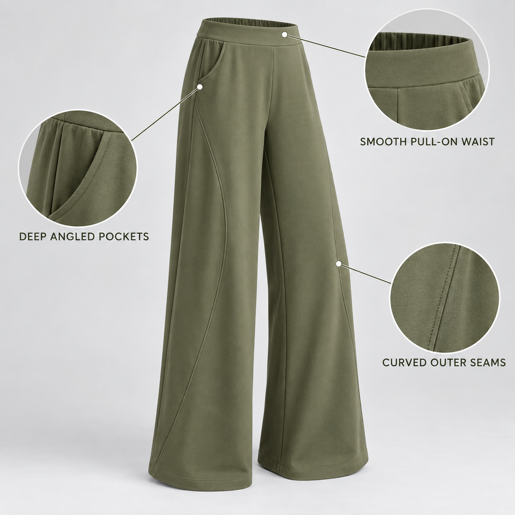 EaseCurve Wide-Leg Pant - Dusty Olive