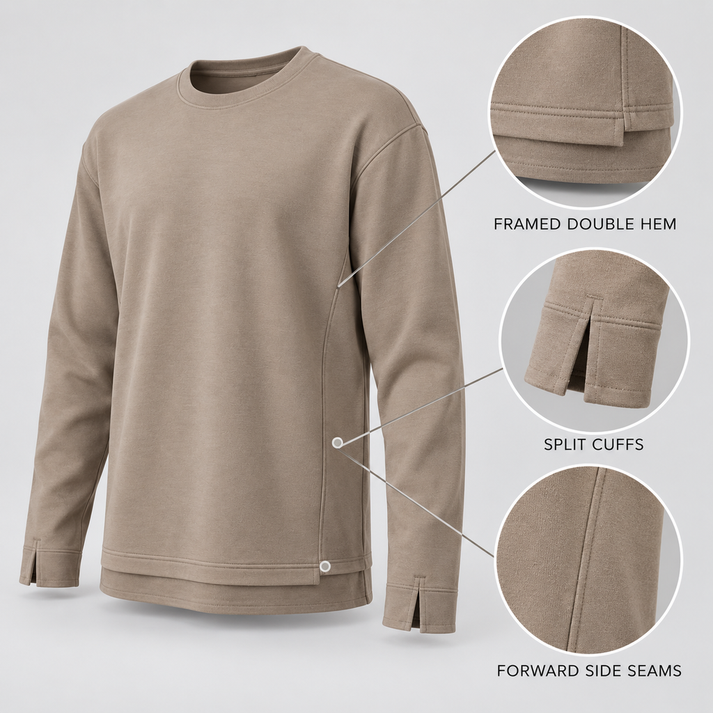 FrameHem Split-Cuff Long Sleeve - Clay