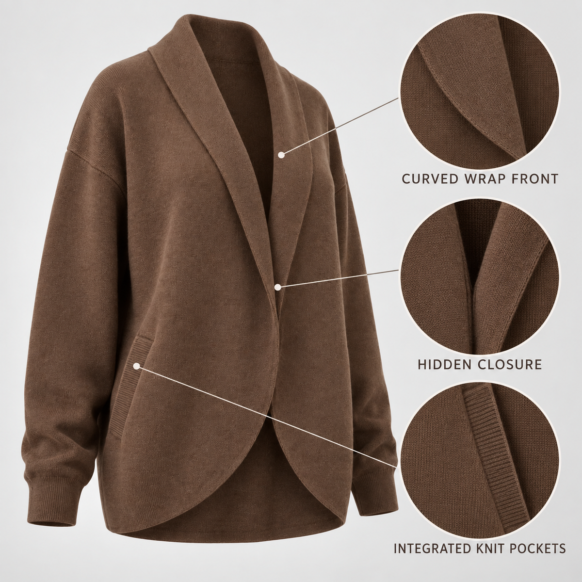 CoveWrap Soft Cardigan - Cocoa