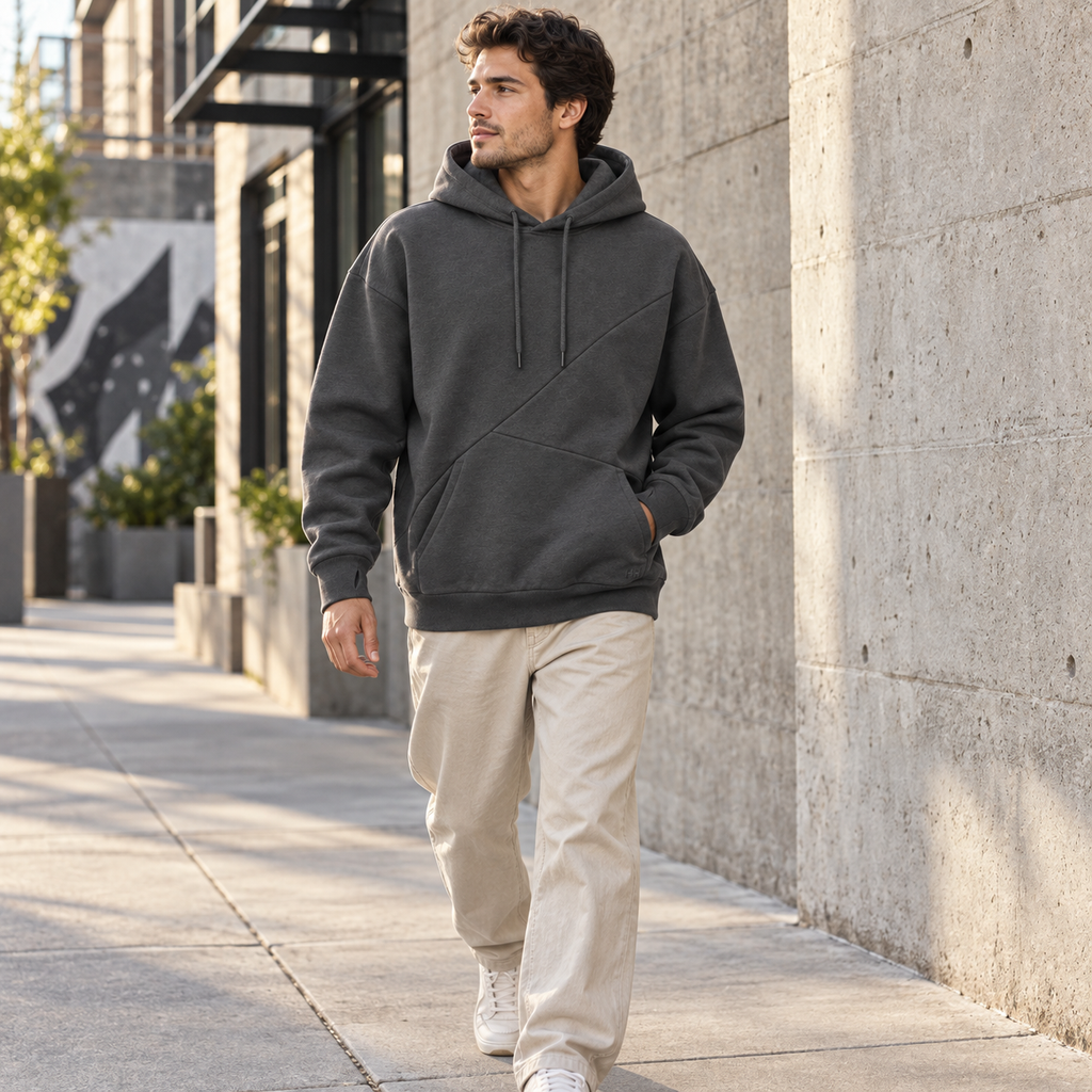 AxisFold Double-Panel Hoodie - Charcoal