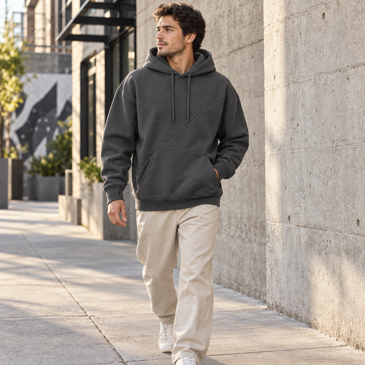 AxisFold Double-Panel Hoodie - Charcoal