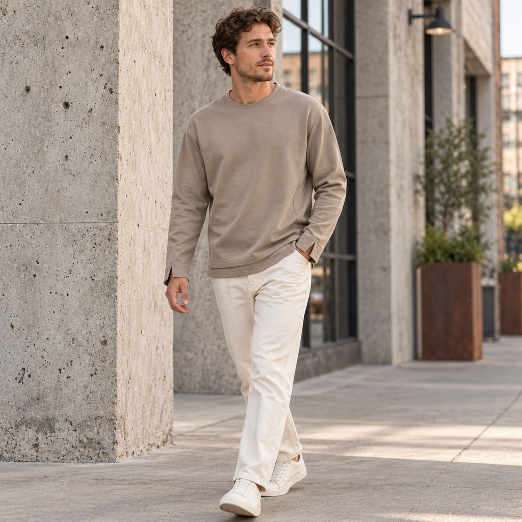 FrameHem Split-Cuff Long Sleeve - Clay