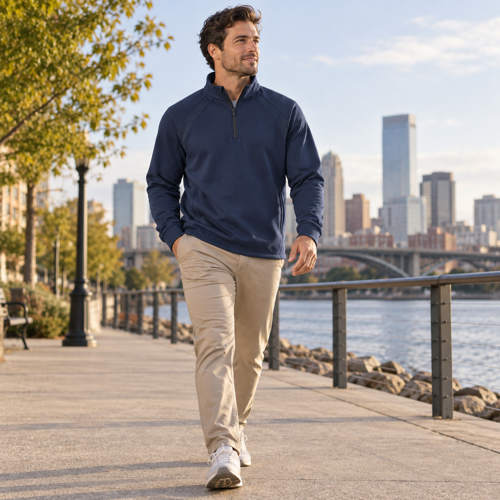 DriftPanel Quarter-Zip Pullover - Deep Navy