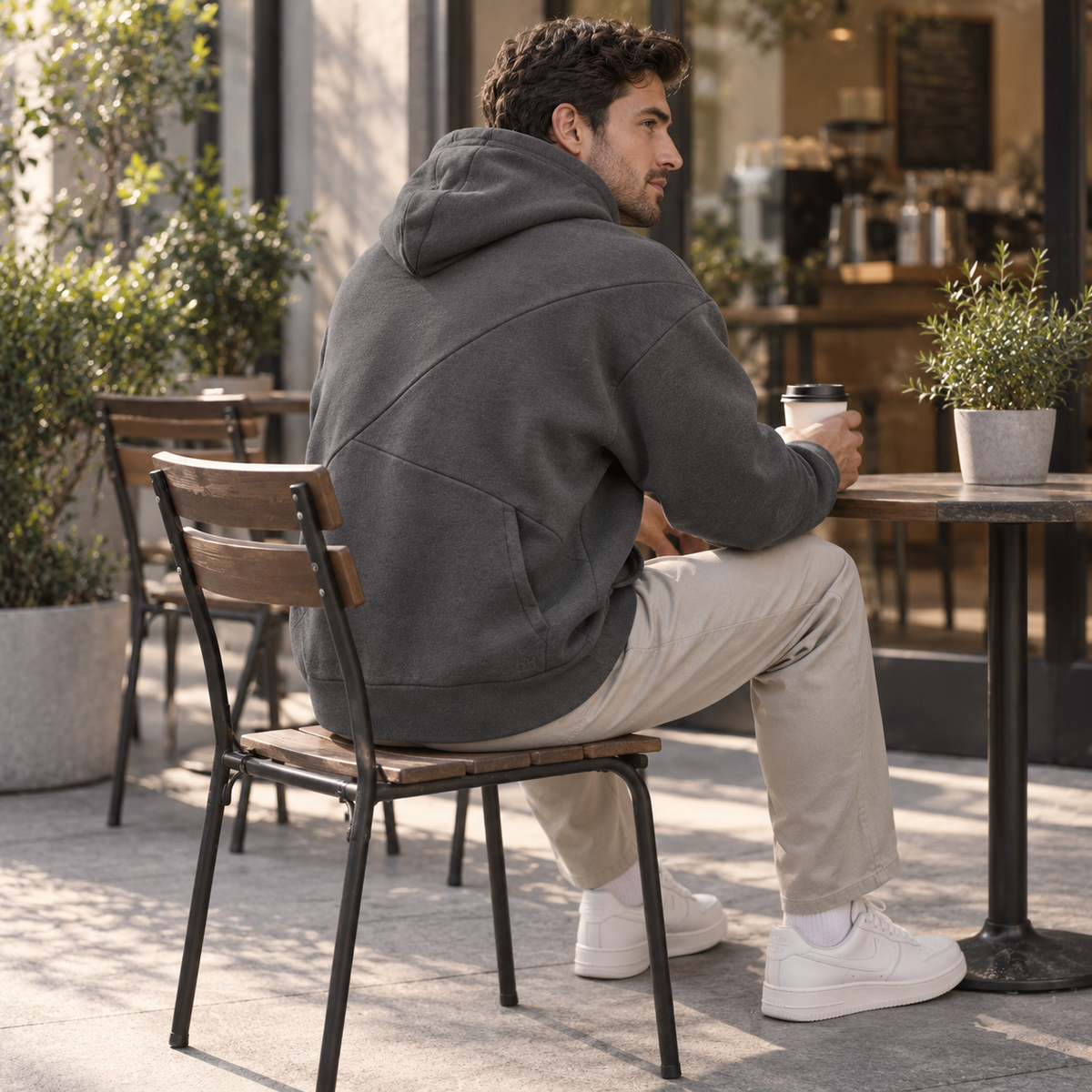 AxisFold Double-Panel Hoodie - Charcoal
