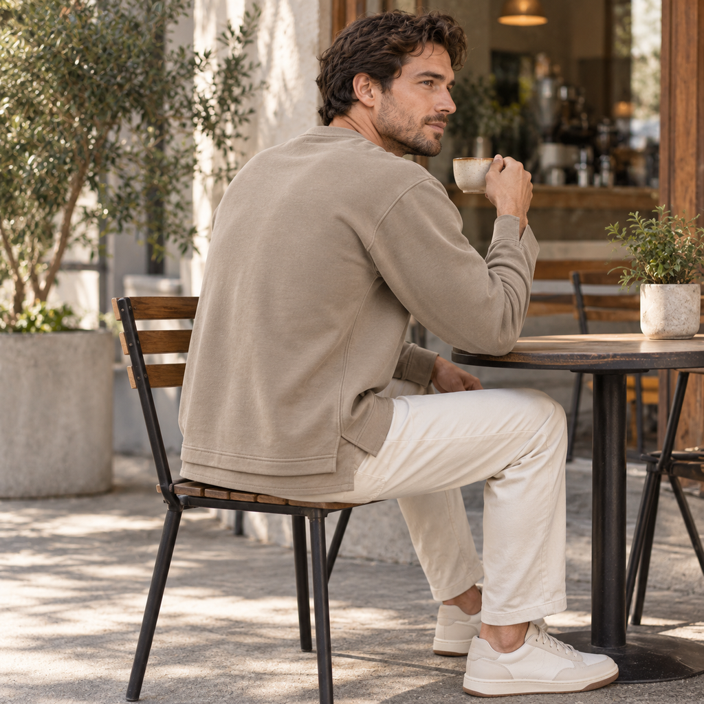 FrameHem Split-Cuff Long Sleeve - Clay